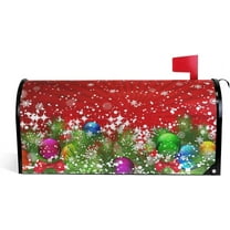 Christmas Tree Decoration and Snowflakes Magnetic Mailbox Cover Oversized for Garden Yard Outdoor Decorations-25.5" x20.8