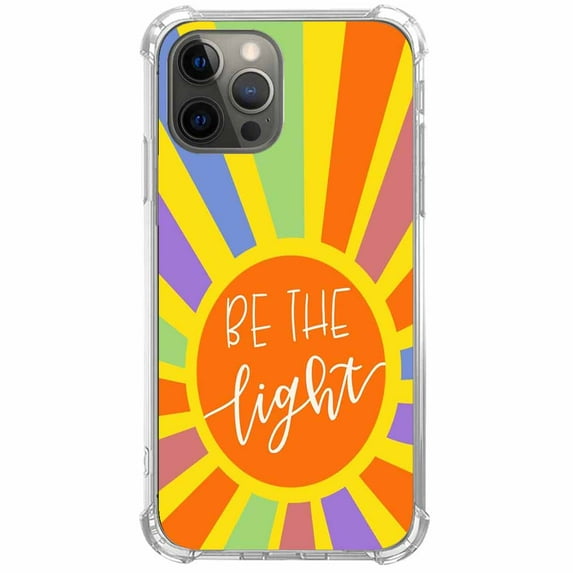 Be The Light ,Positive Quote Case for iPhone 11 Pro Max ,Aesthetic Art Design Pattern TPU Shock Proof Cover Case