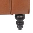 thumbnail image 5 of GDF Studio Bluewater Contemporary Faux Leather Tufted Club Chair, Cognac Brown and Dark Brown, 5 of 10