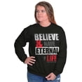 thumbnail image 4 of Believe Eternal Life Christian Jesus Unisex Plus Fleece Graphic Sweatshirt Brisco Brands 4X, 4 of 5