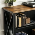 thumbnail image 6 of Walker Edison Modern Farmhouse Solid Wood Storage Console Table, Black/Reclaimed Barnwood, 6 of 17