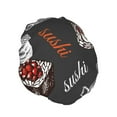 thumbnail image 2 of Kll Japanese Sushi Hashi Pattern Shower Cap & Bath Cap For Women,Reversible Oversized Waterproof Shower Caps For All Hair Lengths,Elastic Reusable Bathing Hair Cap, 2 of 9