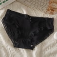 thumbnail image 2 of Ashirexll Seamless Underwear for Women, Ice Silk Underwear for Girls Summer Solid Color Mid Waist Quick Drying Lace Black XL, 2 of 3