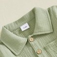 thumbnail image 6 of Cjfdfy Newborn Baby Boy Girl Fall Outfit Jumpsuit Collared Long Sleeve Button-down Pocket Solid Fall Romper Infant Crinkled Jumpsuit Soft Coming Home Fall Winter Outfit, 6 of 9