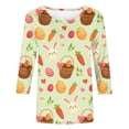 thumbnail image 5 of VALMASS Easter 3/4 Sleeve Round Neck Shirts Women Casual Cute Print Tee Plus Size Pullover Tops (3XL, A-Mint Green), 5 of 5