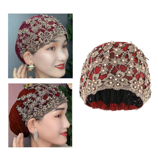 Sombrero de encaje de mujer Colcomx Slouchy Rojo