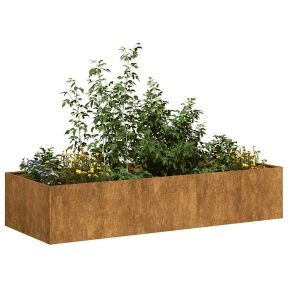 vidaXL Planter Rusty Weathering Steel Large Decorative Inlays Planter