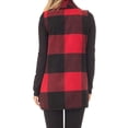 thumbnail image 2 of Sleeveless Cardigan, Polyester Skin Friendly Fashionable Comfortable Printed Pattern Sleeveless Coat  For Women For Party Red,Plaid, 2 of 6