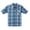 BLUE/NAVY, variant on Boy's Cotton Plaid Roll Up Sleeve Casual Shirts Green/Navy 5/6