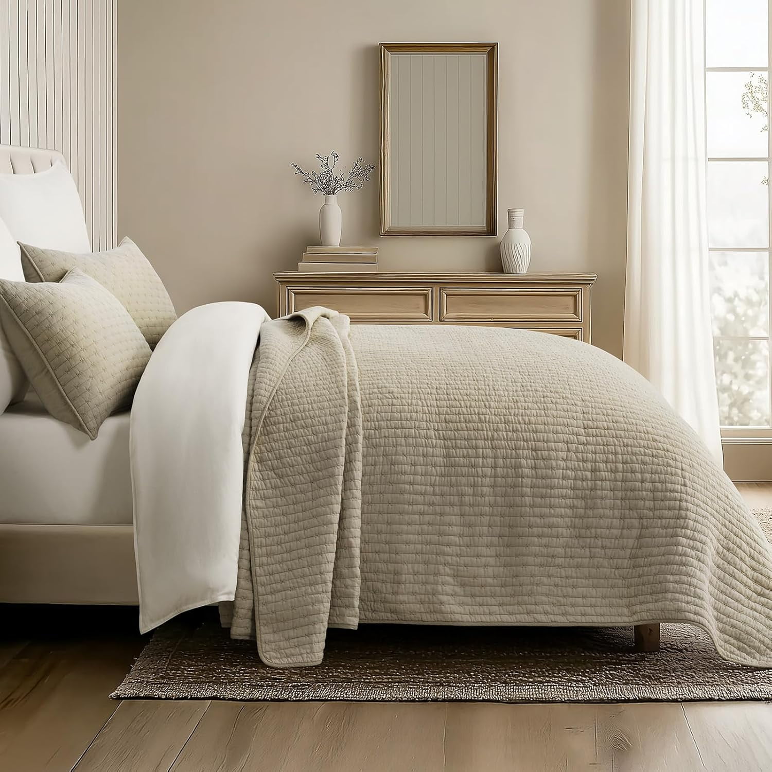 EVERGRACEHOME Cross Stitch Quilt Bedding Set