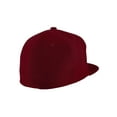 thumbnail image 4 of Top Headwear Plain Flat Bill Fitted Hat, Burgundy 7 1/4, 4 of 4