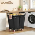 thumbnail image 2 of Large Laundry Cart with Wheels, 300L Heavy Duty Laundry Basket Organizer, Rolling Hamper for Home & Hotel, 2 of 8