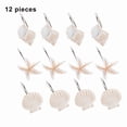 thumbnail image 2 of HOMEIORA 12 Pack Starfish Seashell Conch Style Shower Curtain Hooks Rust Proof Rings Bathroom Hangers Resin Decorative Shower Curtain Hook - Beige, 2 of 6