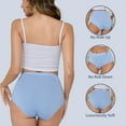 thumbnail image 4 of Womens Underwear Pack,C Section High Waisted Tummy Control Moisture-Wicking Brief Underwear,plus size Panties 6Packs, 4 of 6