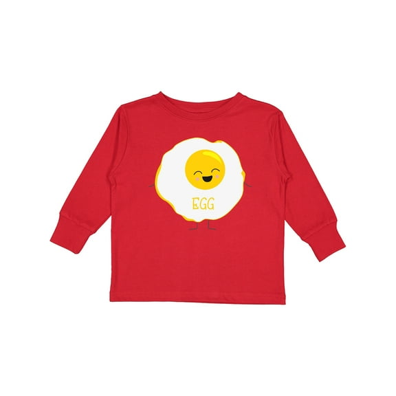 Inktastic Cute Kawaii Fried Egg Boys or Girls Long Sleeve Toddler T-Shirt