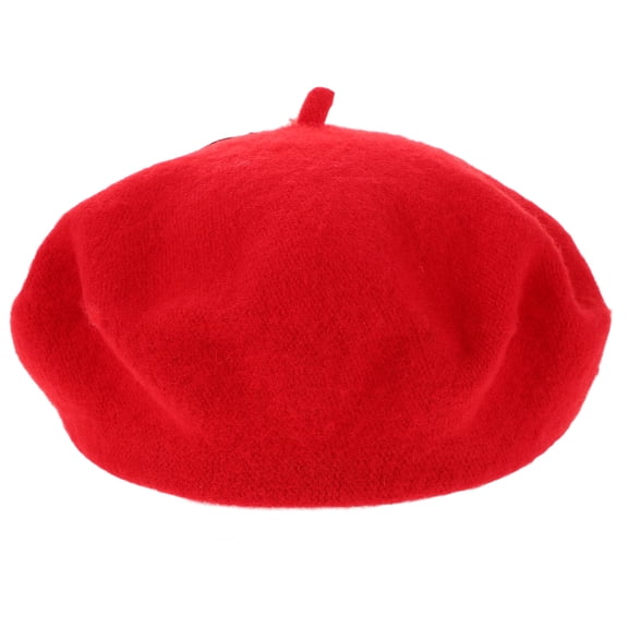 BESTYASH Fashionable Red Artist Beret Hat Female Beanie Comfortable Performing Headwear for Costume and Events