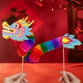 thumbnail image 2 of Paquete de Material hecho a mano para danza del dragón chino, juguete interactivo, regalo de cumpleaños, marionetas de papel de dragón, juguete , azul, 2 of 8