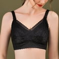 thumbnail image 2 of No Wire Bras for Women Ladies Comfortable Breathable No Underwire Lace Small Bra Woman Underwear V-Neck Lightly Lined Bra Feature Hook and Eye Closure Padded Bra Style Y-598 , Black L, 2 of 8