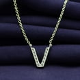 thumbnail image 6 of 18K Yellow Gold Plated Initial Necklace | Moissanite Diamond Alphabet Necklace | Dainty Necklaces for Her | Letter "V" Pendant Necklace |18" + 2" Adjustable Chain, 6 of 6