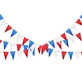 thumbnail image 2 of 4th of July Bunting Red White and Blue Patriotic Paper Bunting with Sewn On Five Pointed Stars for Independence Day Party Decorations 118 Inch, 2 of 6