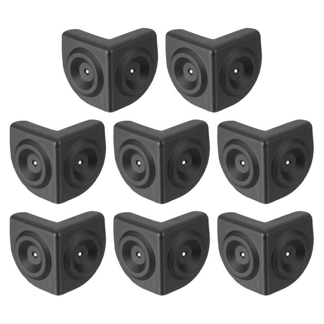 Uxcell 8 Paquete 2.13" x 2.13" Protectores de Esquinas para Altavoces, Protector de Ángulo Recto de Plástico para Altavoces de Gabinete, Amplificador de Guitarra, Altavoces de Escenario, Negro