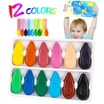 thumbnail image 3 of Crayones de 12 colores para niños, crayones lavables fáciles de sostener para niños pequeños, crayones no tóxicos hechos a mano con cera de abejas pura para niños, juguetes de arte para colorear, 3 of 7