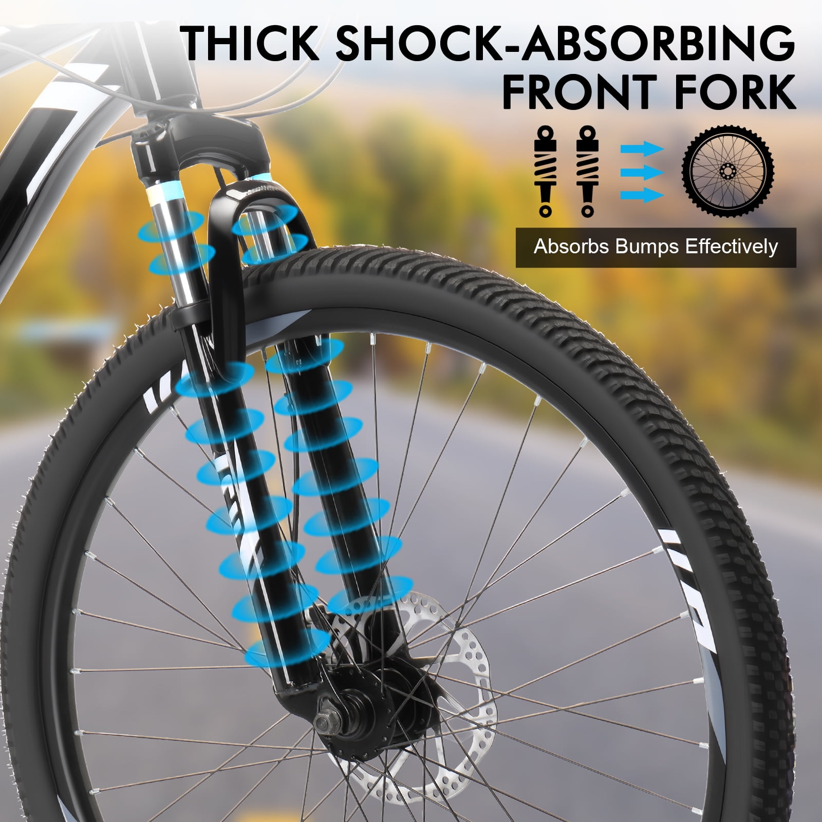 Ktaxon 26 inch Mountain Bike for Adult, 21 Speed Fits Riders 5'0"+, Adult Ages 14+, Mens Bike, Unisex, Black