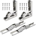 thumbnail image 1 of Bisagras plegables de 90 grados para puerta de acero inoxidable, invisibles, con 16 tornillos, para armario de cocina, 4 unidades, 1 of 5