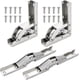 thumbnail image 1 of Bisagras plegables de 90 grados para puerta de acero inoxidable, invisibles, con 16 tornillos, para armario de cocina, 4 unidades, 1 of 5