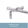thumbnail image 2 of Kenney Steel Double Curtain Rod Conversion Kit, 42-120" Adjustable Length, 5/8" Dia., Brushed Nickel, 2 of 4