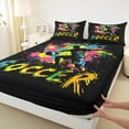 thumbnail image 3 of Manfei Soccer Game Bed Sheets,Kids Sports Theme King Sheets,Multicolor Splashing Ink Sheet Set For Boys Girls,Ultra Soft Home Decor,4 Pieces, 3 of 7