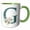 Green/White, variant on 3drose, Cute Teal Christmas Monogram Initial G, 11oz Two-tone Blue Mug
