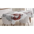 thumbnail image 1 of Ambesonne Japanese Tablecloth Rectangular Table Cover, Floral Art on Umbrella, 60"x90", White and Red, 1 of 3