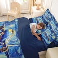thumbnail image 4 of Erosebridal Cartoon Aircraft Bedding Comforter Set for Boys, Oil Painting Galaxy Queen Bedding Sets, Navy Reversible, 7pcs, 4 of 6