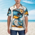 thumbnail image 4 of Lsque Cute Sunflower Blue Duck pattern Hawaiian Shirt for Men, Unisex Summer Beach Casual Short Sleeve Button Down Shirts-3X-Large, 4 of 9