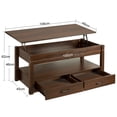thumbnail image 2 of Mesa De Centro De Madera Rustica Elevable 2 Cajones Abatible, 2 of 6