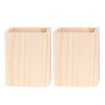 thumbnail image 1 of SHISUYAN 2 Pcs Single Compartments Wooden Container Pen Holder Office Organizer Unfinished Solid Color Case Pot for Home Office DIY Graffiti Random Style(Square Tube), 1 of 8