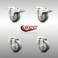 thumbnail image 2 of 3 Inch 316SS Thermoplastic Rubber Swivel Bolt Hole Caster Set with 2 Lock Brake, 2 of 2