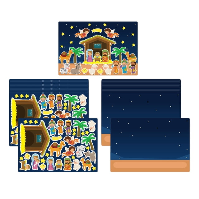 Pegatinas de la Natividad, paquete de 12, pegatinas de la Natividad, pegatinas educativas, Estilo C