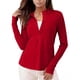 thumbnail image 2 of Craaazy Women Athletic Half Zip Top, Solid Color Long Sleeve Sun Protection Shirt, Slim Fit Stand Collar Top for Workout Gifts, 2 of 8