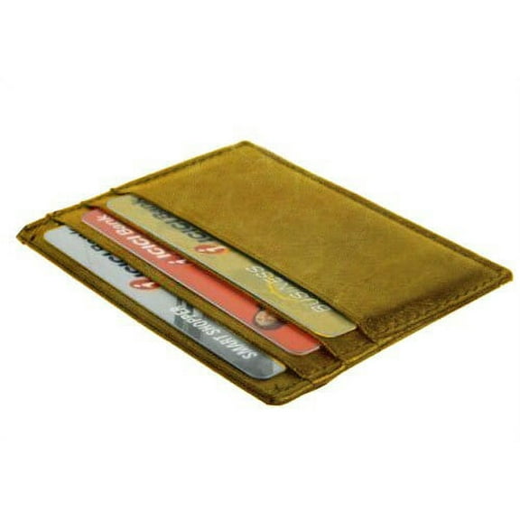 Genuine Cowhide Leather Thin Men's Wallet Front Pocket Card Case Bill Fold Ultra Thin