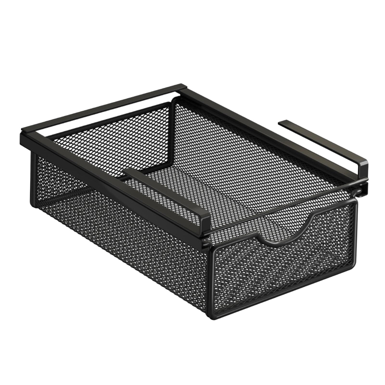 Sliding Drawer Organizer Under Desk Storage Cabinet Basket Dustproof Multipurpose for Closet Shelves and Dresser