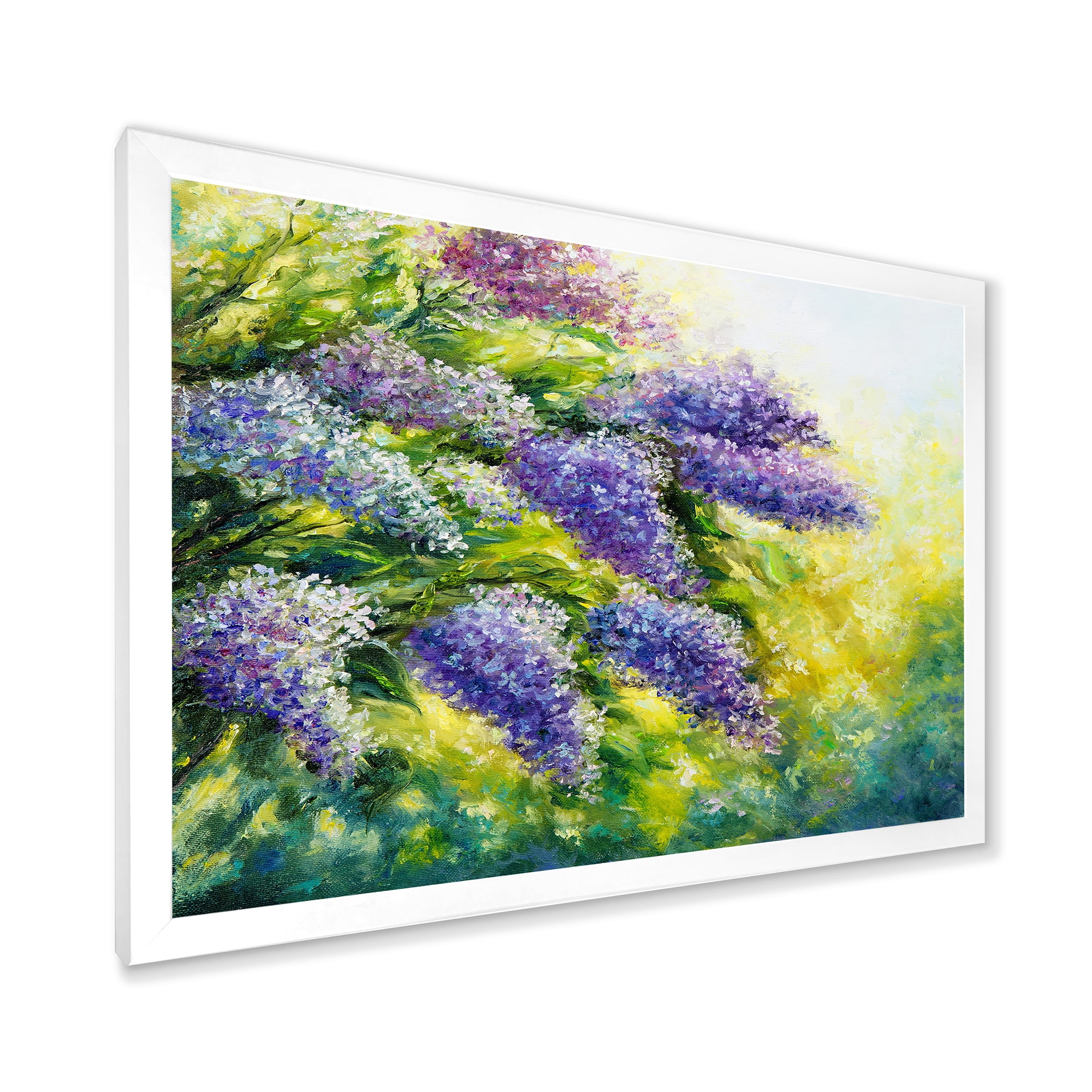 Designart 'Impressionism Lilac Tree In The Garden' Traditional Framed Art Print