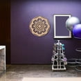 thumbnail image 6 of 10inch Wood Flower Wall Decor Wooden Wall Art Grid Sacred Geometry Laser Cut Wall Sculpture Hanging Decor Spiritual Symbol Round for Home Office Studio Decoration, 6 of 7
