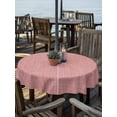 thumbnail image 2 of Outdoor Tablecloth with Umbrella Hole Zipper Vintage Peach Pink Round Tablecloth 54" Waterproof Outside Table Cloth Farmhouse Retro Solid Color Linen Texture Patio Table Cover Tablecloths for Picnic, 2 of 8