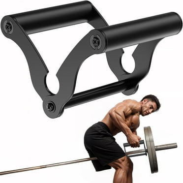 V Bar Row Landmine Handle Attachment for Barbell Bars, Solid Double D Handle, T-Bar Row Handle Attachments with Non-Slip Rubber Grip, Fits Olympic Bar Strength Training Bar