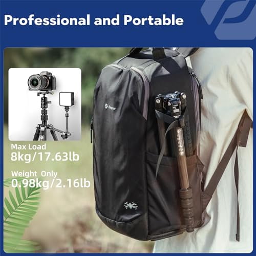 Fotopro Carbon Fiber Travel Tripod 59" Lightweight Camera Tripod Detachable Monopod  with Ball Head Quick Release Plate Load up to 17.63lbs