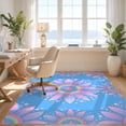 thumbnail image 3 of Design&I 8'x10' Ultra Soft Area Rug, Kawaii Starfish Pearl Center Scale Cute Border Purple Mermaid Refined Structured None Fluffy Washable Non Shedding for Bedroom Living Room Under Sectional, 3 of 7