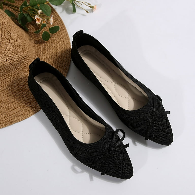 RUIYANQI Women's Elegant Wide Width Pointed Toe Ballet Flats - Breathable Lining Formal Dress Shoes with Slip-Resistant Rubber Sole for Work & Evening