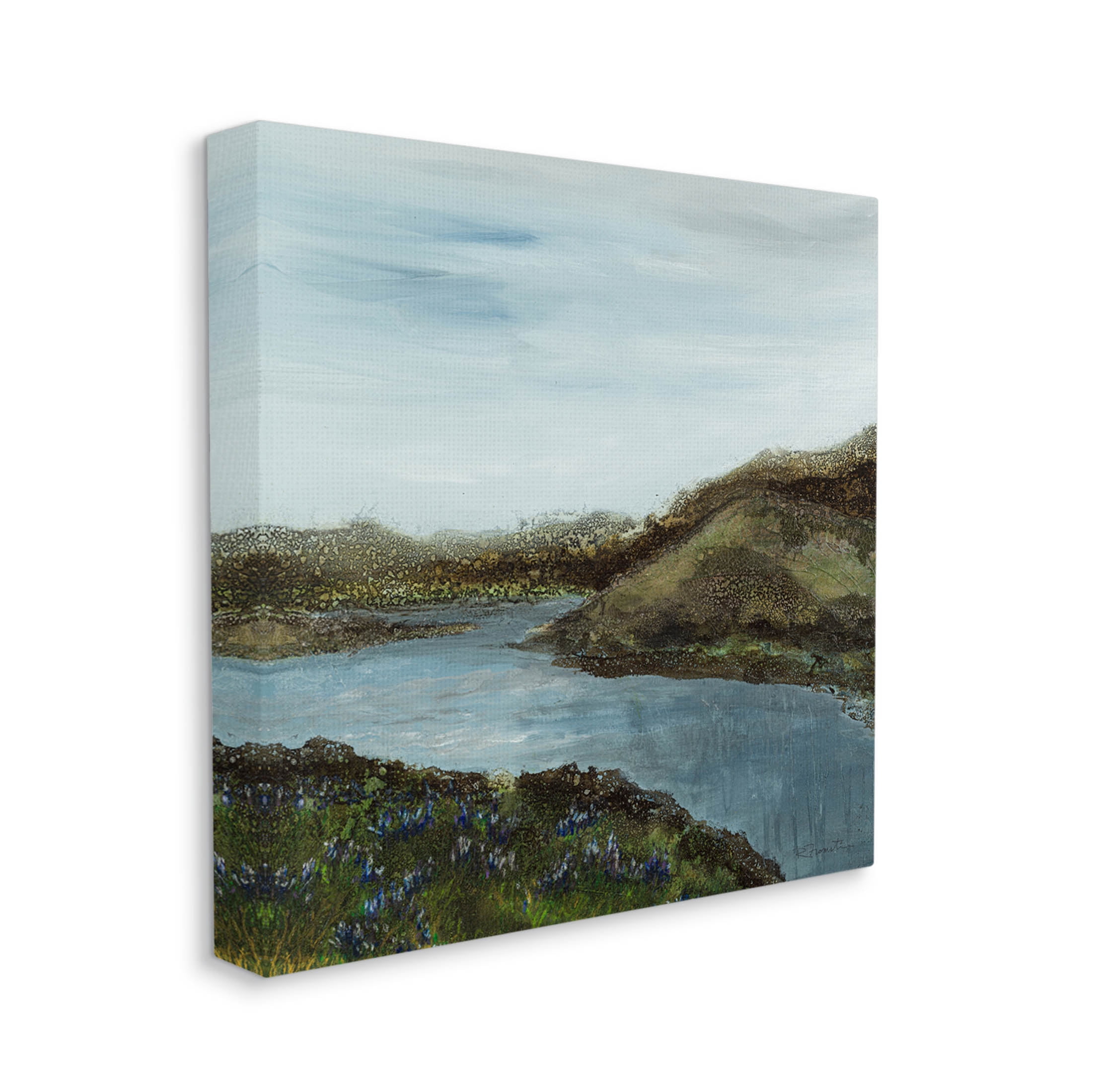 Stupell Industries Grassland Stream Flowing Countryside Graphic Art Gallery Wrapped Canvas Print Wall Art, Design by Ruth Fromstein